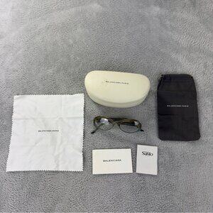 Balenciaga Paris NWT Women Cat Eye Green Glasses Non Prescription BAL 0117 Italy